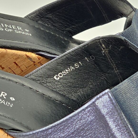 Donald Pliner Cosna Blue Elastic Cross Strap Slip‑On Wedge Sandal US 10 - Picture 8 of 8